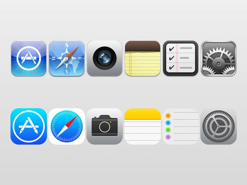 iOS icon comparison