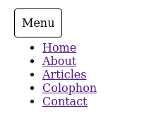 Menu toggle made from pure CSS
