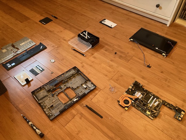 My disassembled X220 laptop